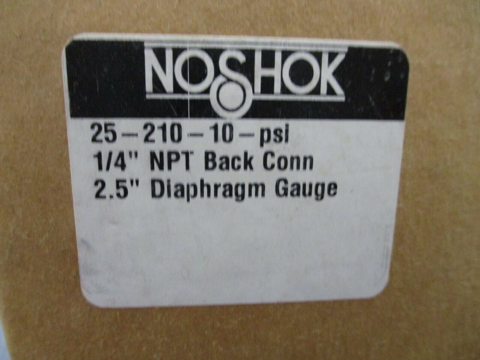 Noshok 2.5" Diaphragm Gauge 25-210-10-PSI 1/4" NPT Back Conn. New Surplus