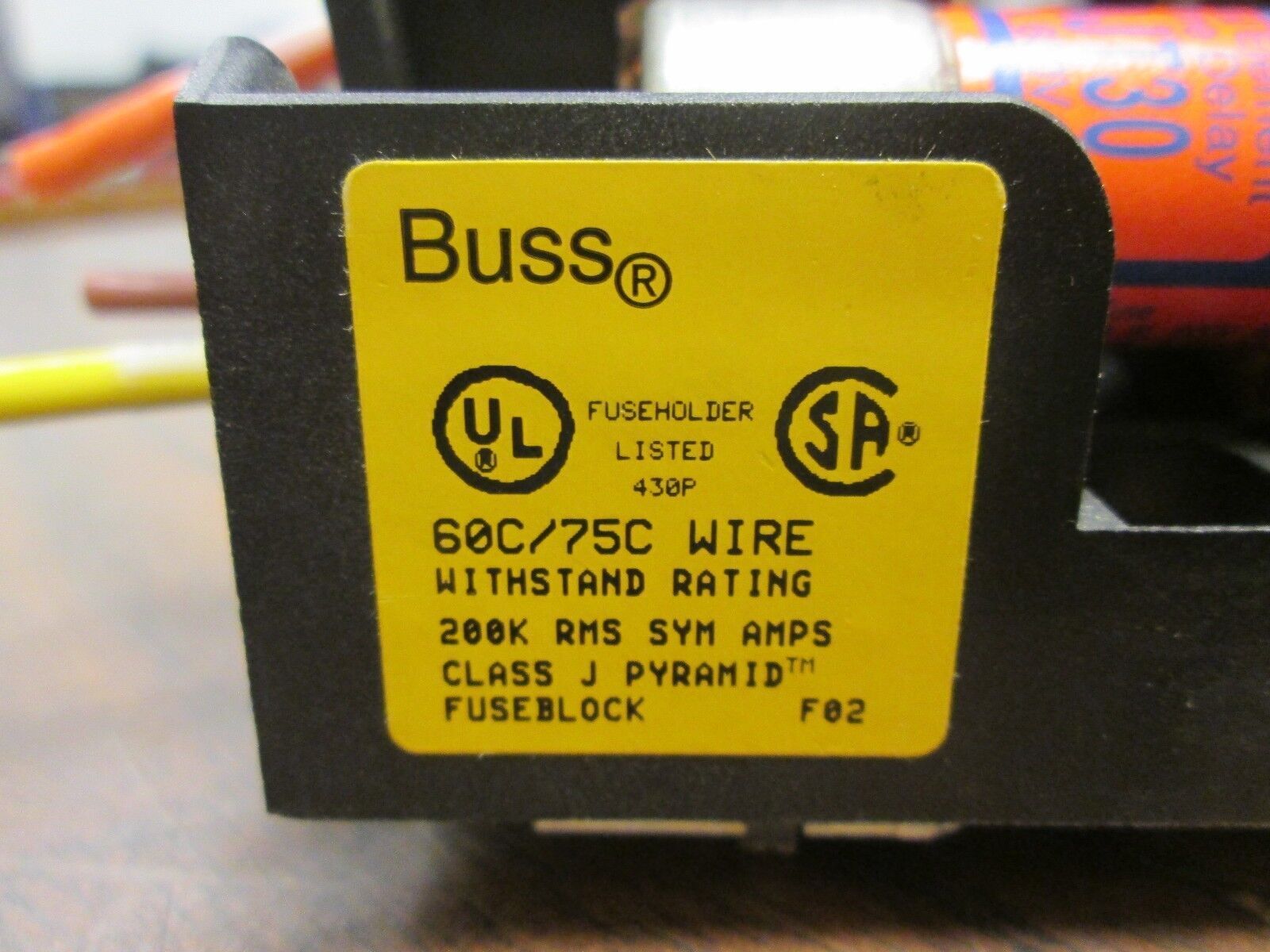 Buss Fuseblock 30A 600V 3P Class J Pyramid w/ 30A Fuses (Brand May Vary) Used