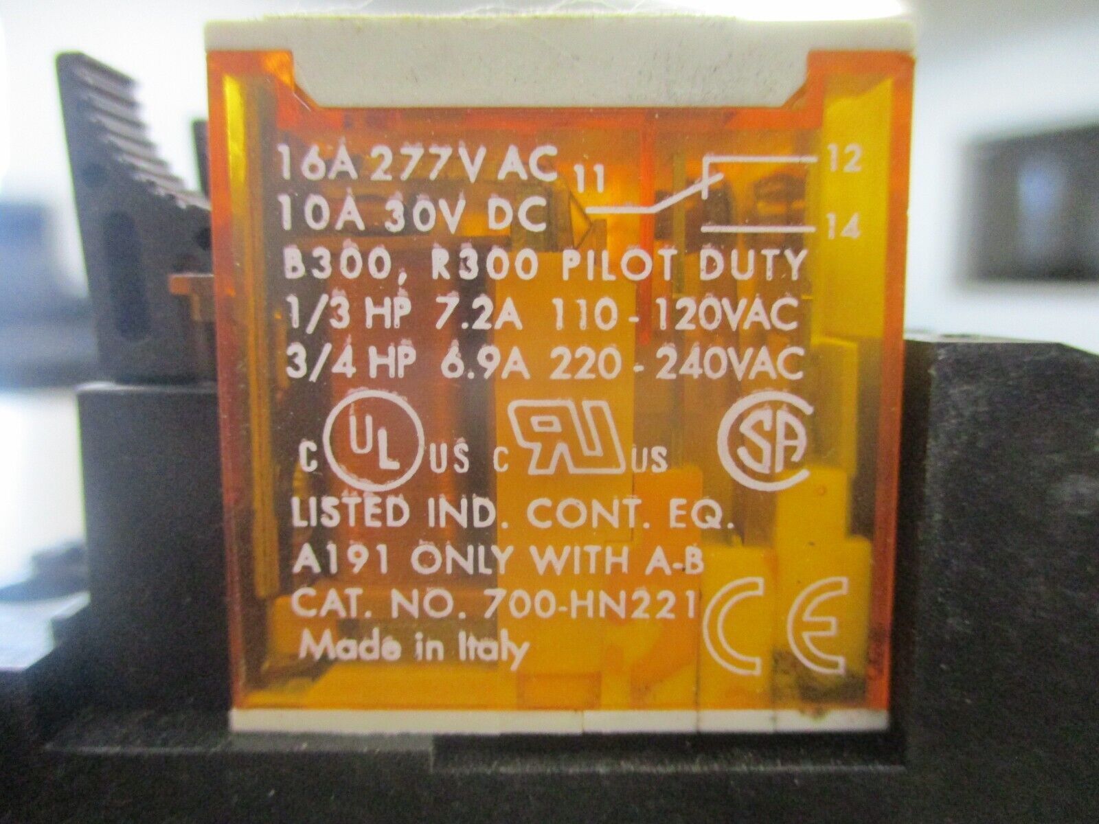 Allen-Bradley Relay 700-HK36A1 Ser. B 120V Coil w/ Base *Lot of 2* Used