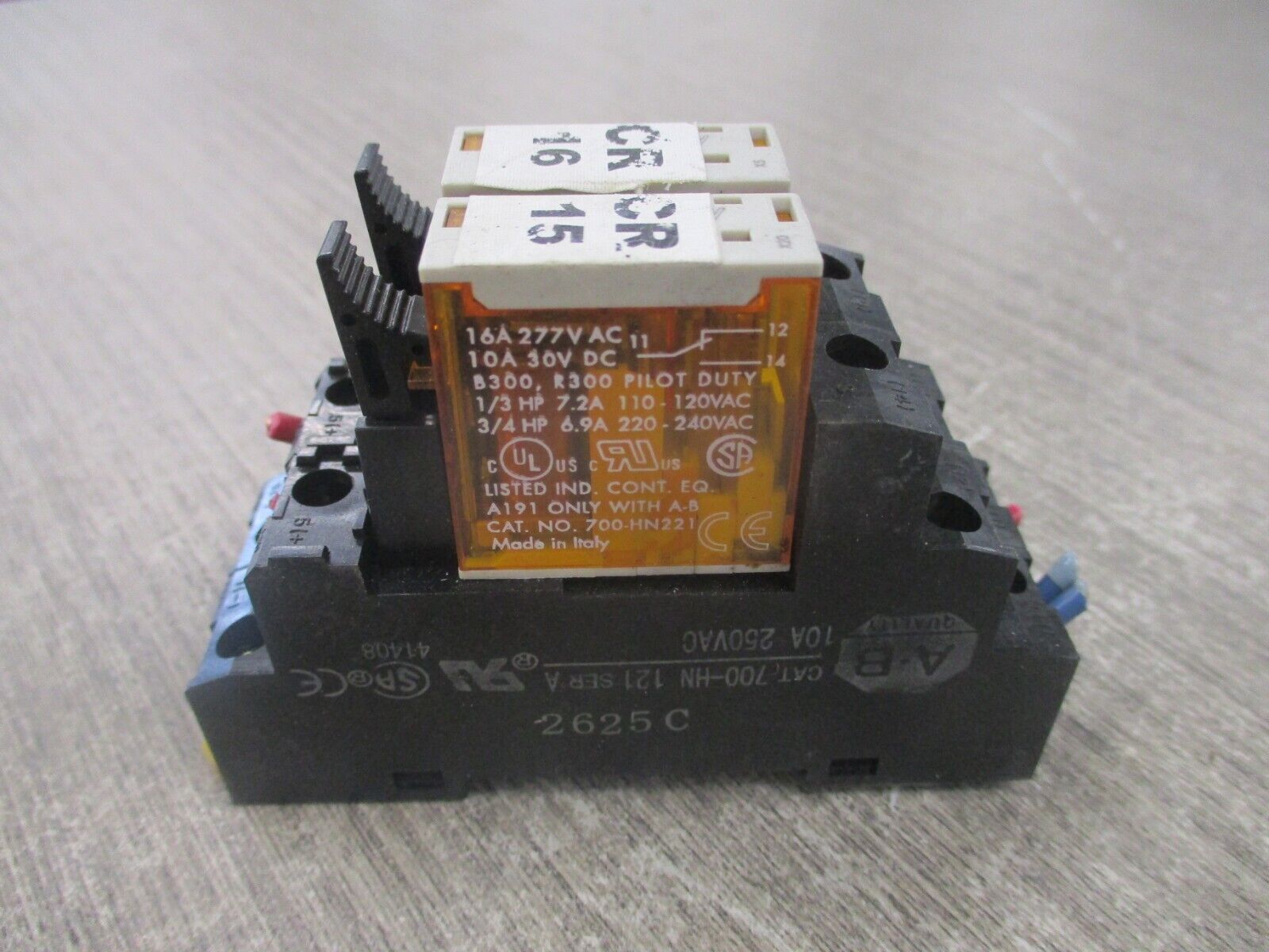 Allen-Bradley Relay 700-HK36A1 Ser. B 120V Coil w/ Base *Lot of 2* Used