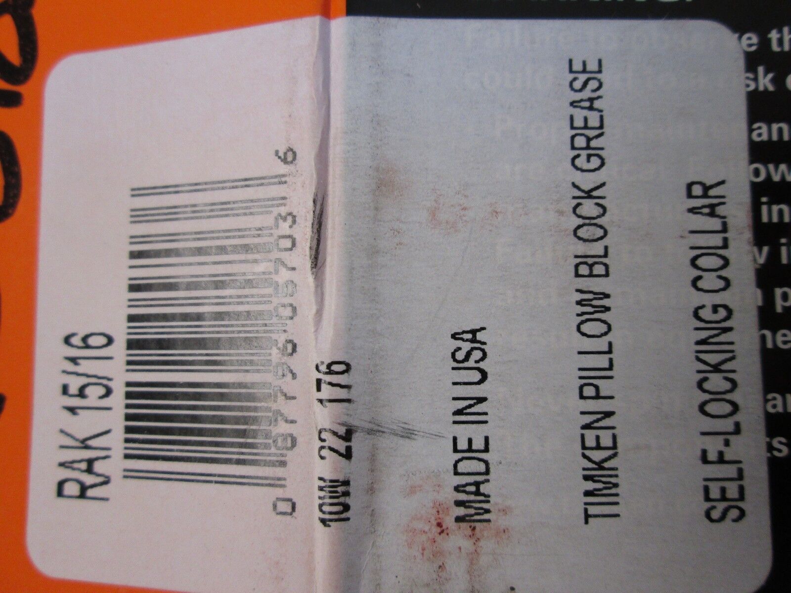 Timken 15/16" Pillow Black Bearing RAK 15/16