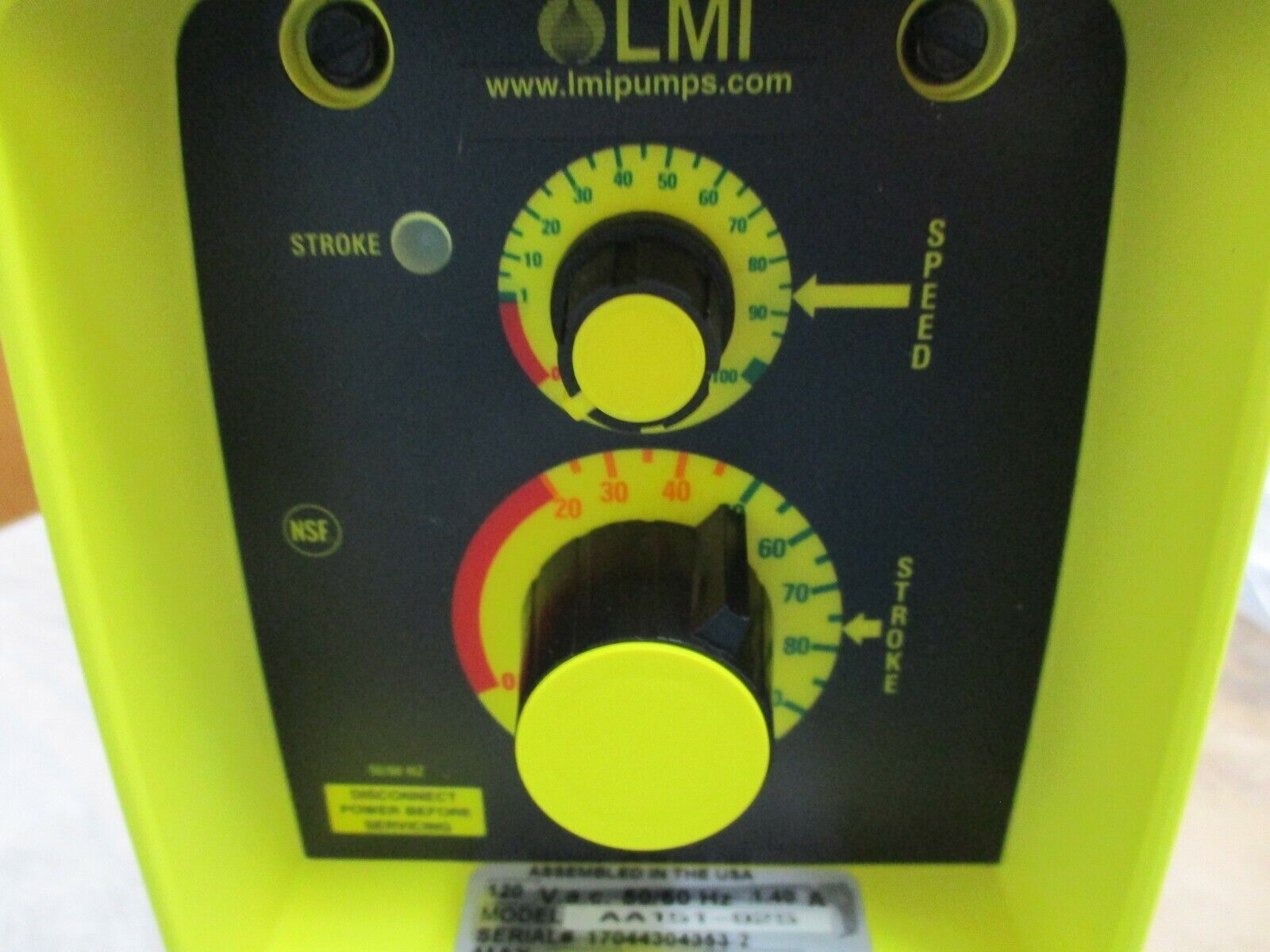 LMI Milton Roy Metering Pump AA151-92S 1Gal/Hr. Sulfuric Use 110PSI New Surplus