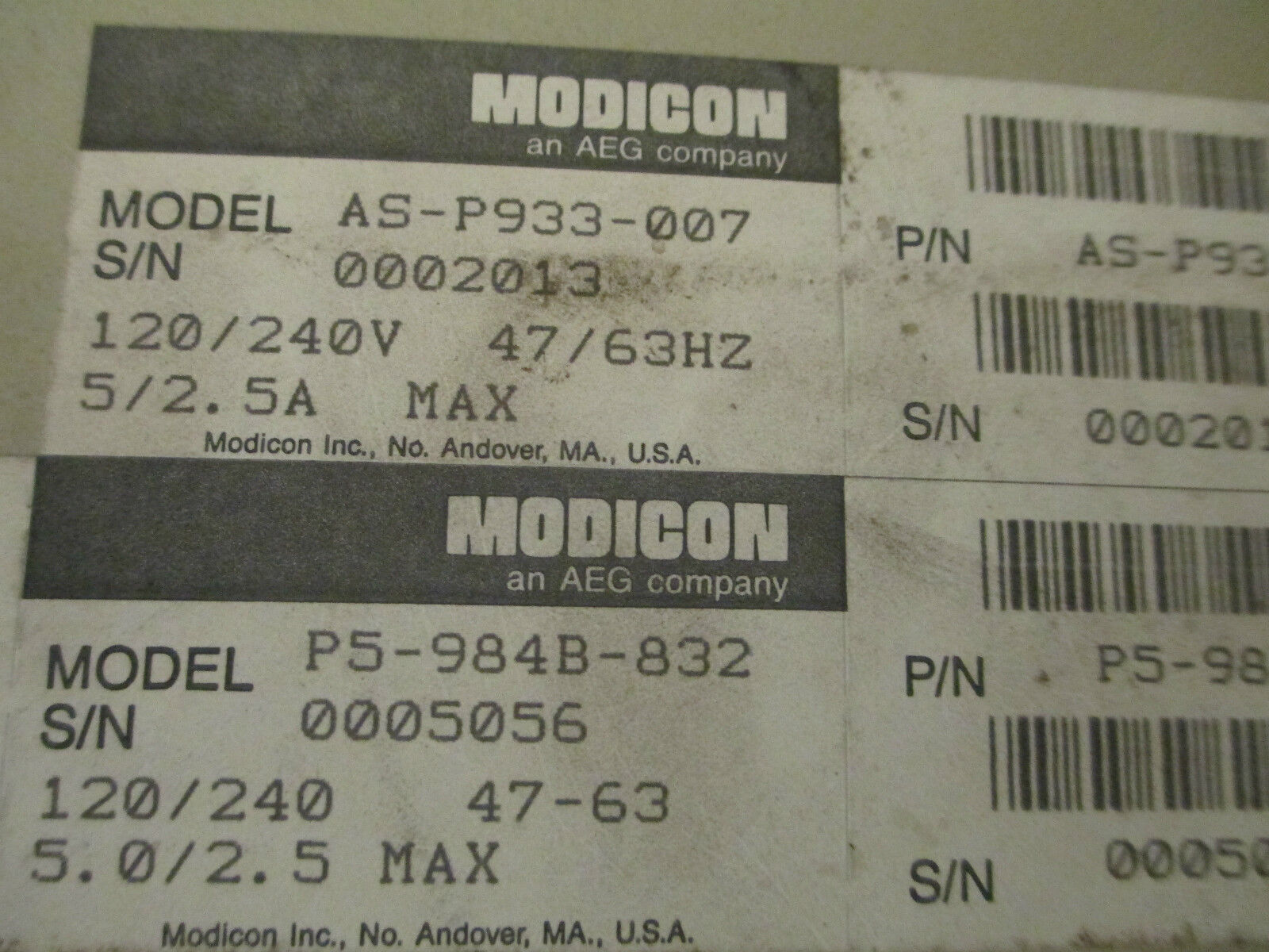 Modicon PLC 8 Slot Rack, AS-P933-007, 984 Programmable Controller