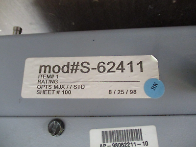 Siemens Accu/Stat MJ-X Voltage Regulator Control Panel S-62411 Used
