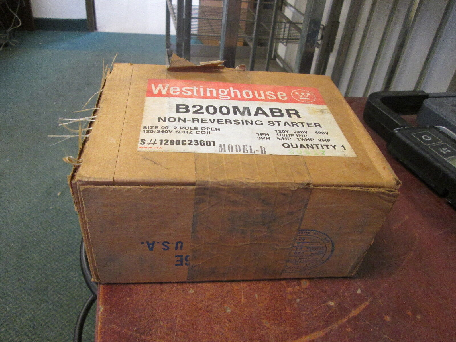 Westinghouse Starter B200MABR Size 00 120/240V Coil New Surplus