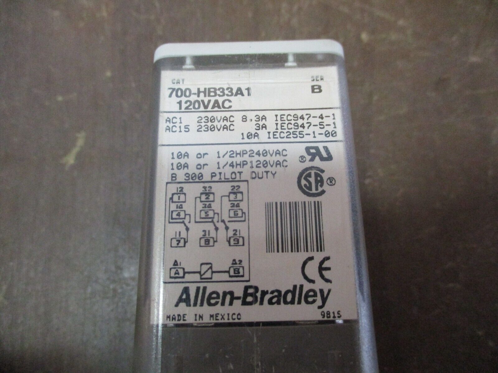 Allen-Bradley Relay 700-HB33A1 Ser. B 120V Coil *Lot of 4* Used