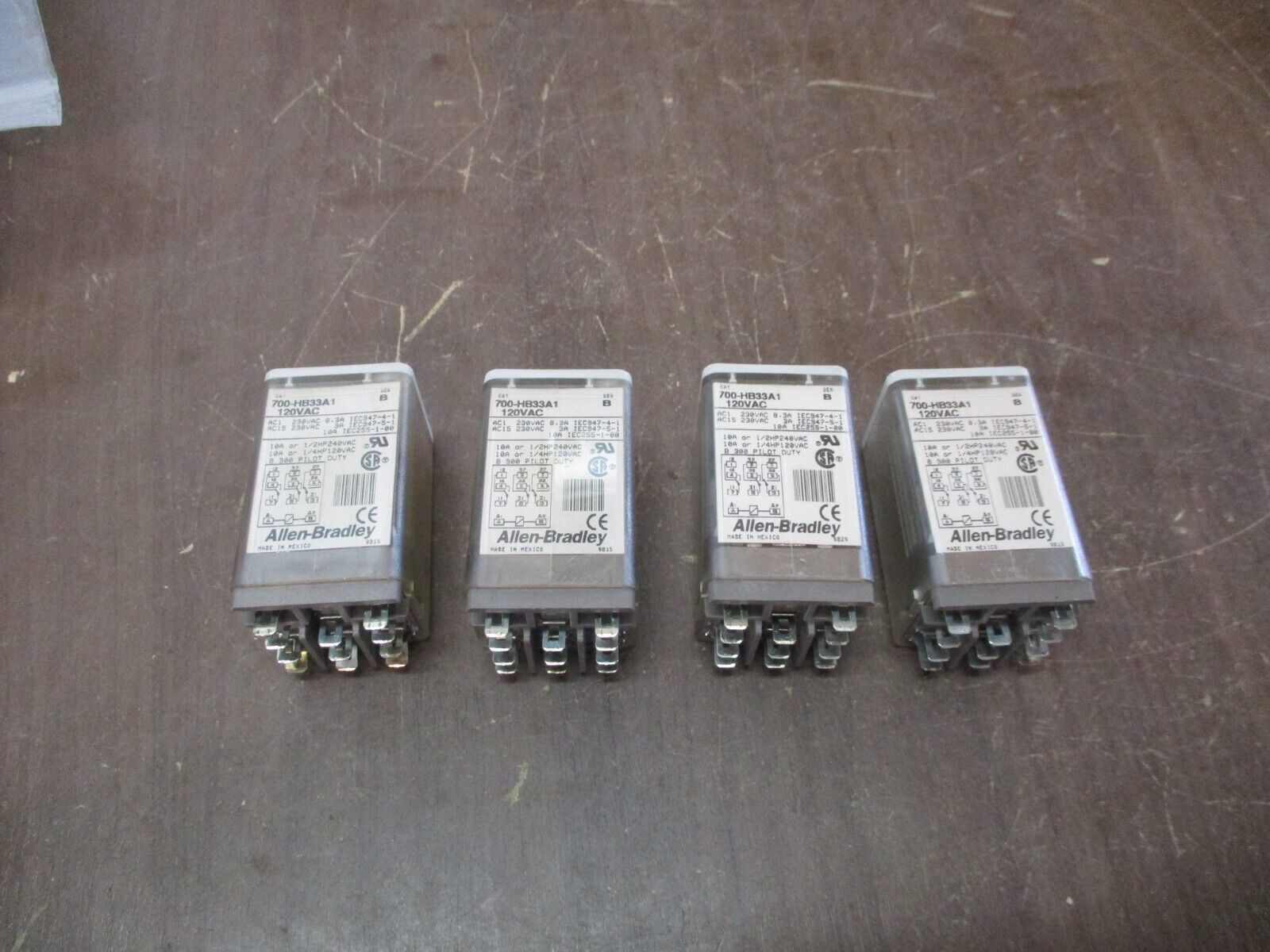 Allen-Bradley Relay 700-HB33A1 Ser. B 120V Coil *Lot of 4* Used