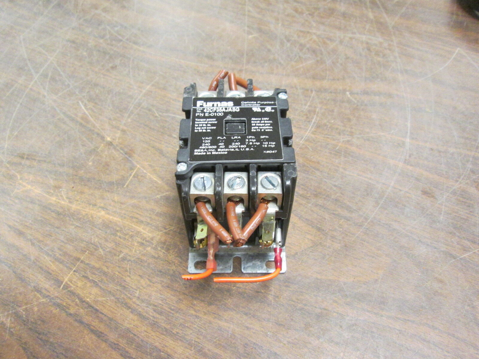 Furnas Contactor 42CF35AJASG 24V Coil 40A 600V Used