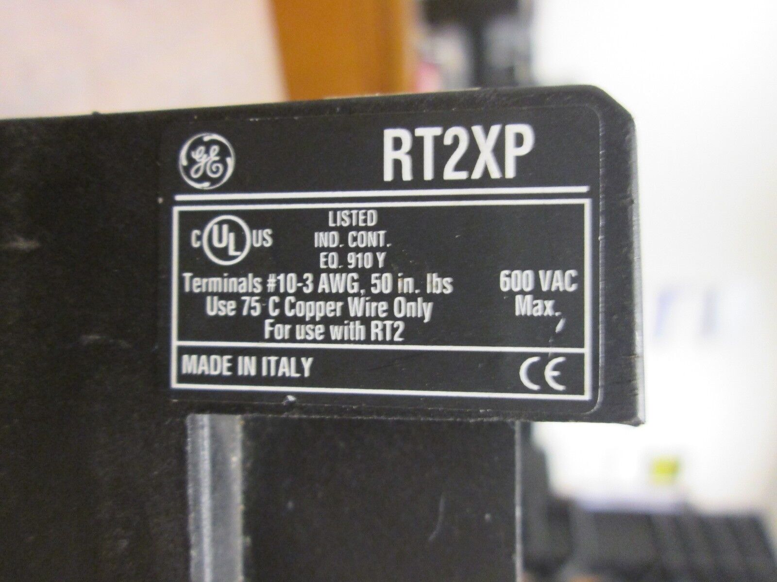 GE Overload Relay Base Adapter RT2XP 600V Used