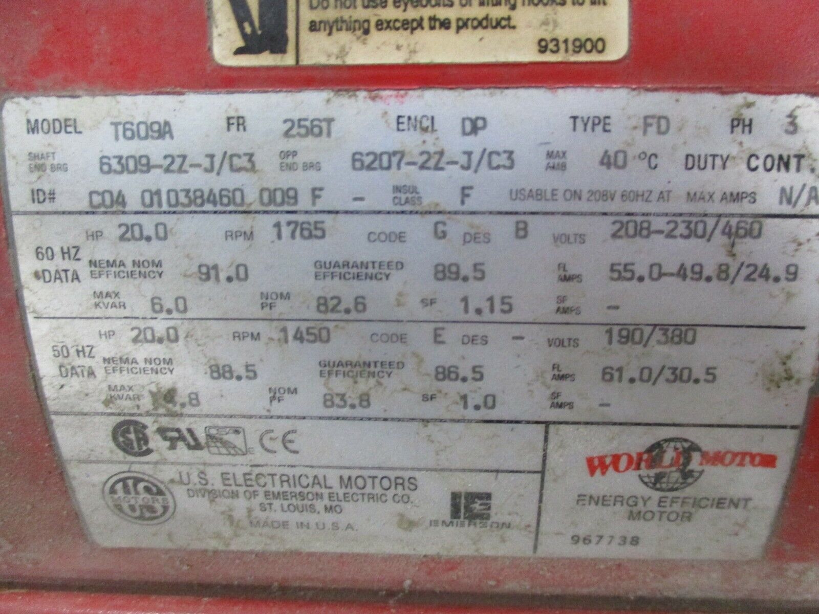 Bell & Gossett 1510 Pump 58C 9.000 BF 20HP 1080GPM 55Ft Head 1800RPM 175PSI Used