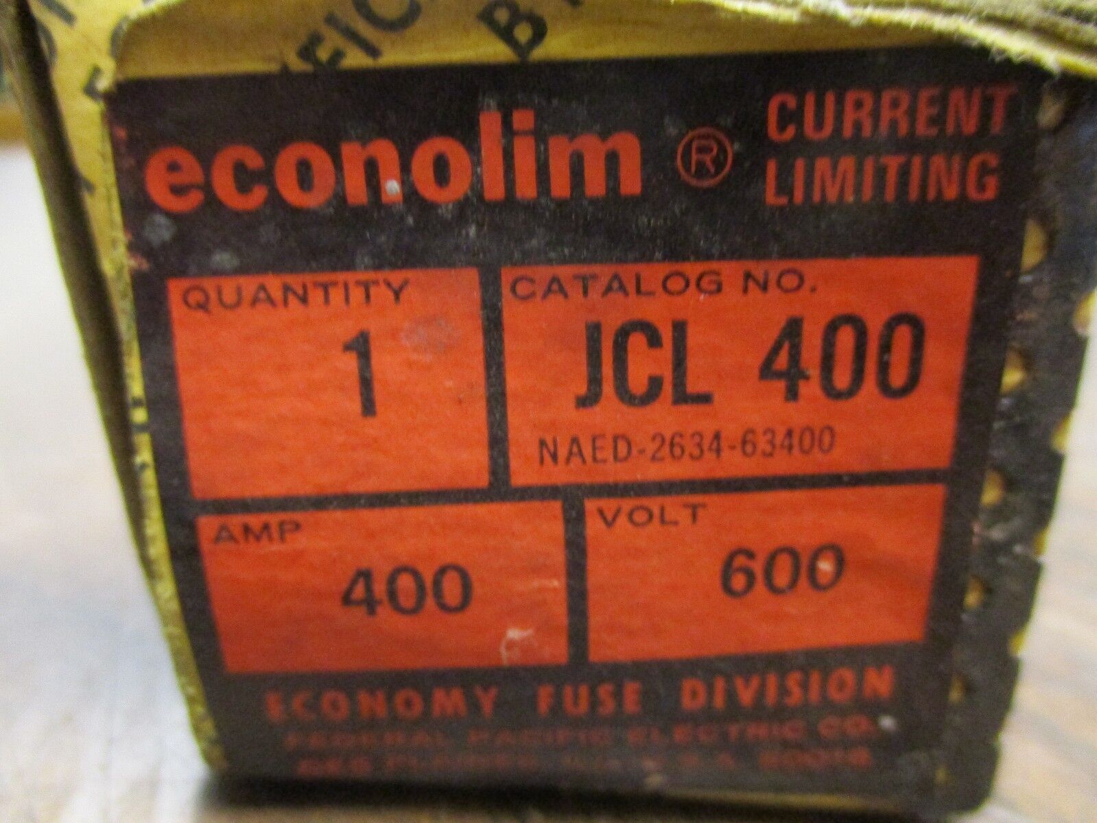 Economy Econolim Fuse JCL 400 600V 400A New Surplus