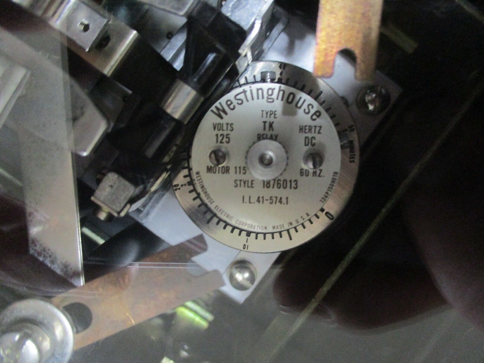 Westinghouse Type TK Timing Relay 1876013 125VDC Range: 0-50min Used
