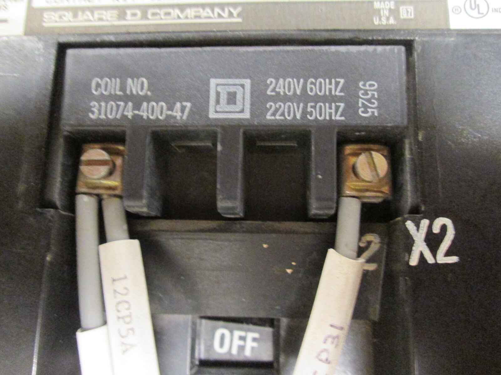 Square D Size 3 Reversing Contactor 9702 SE02 240V Coil 600V Used