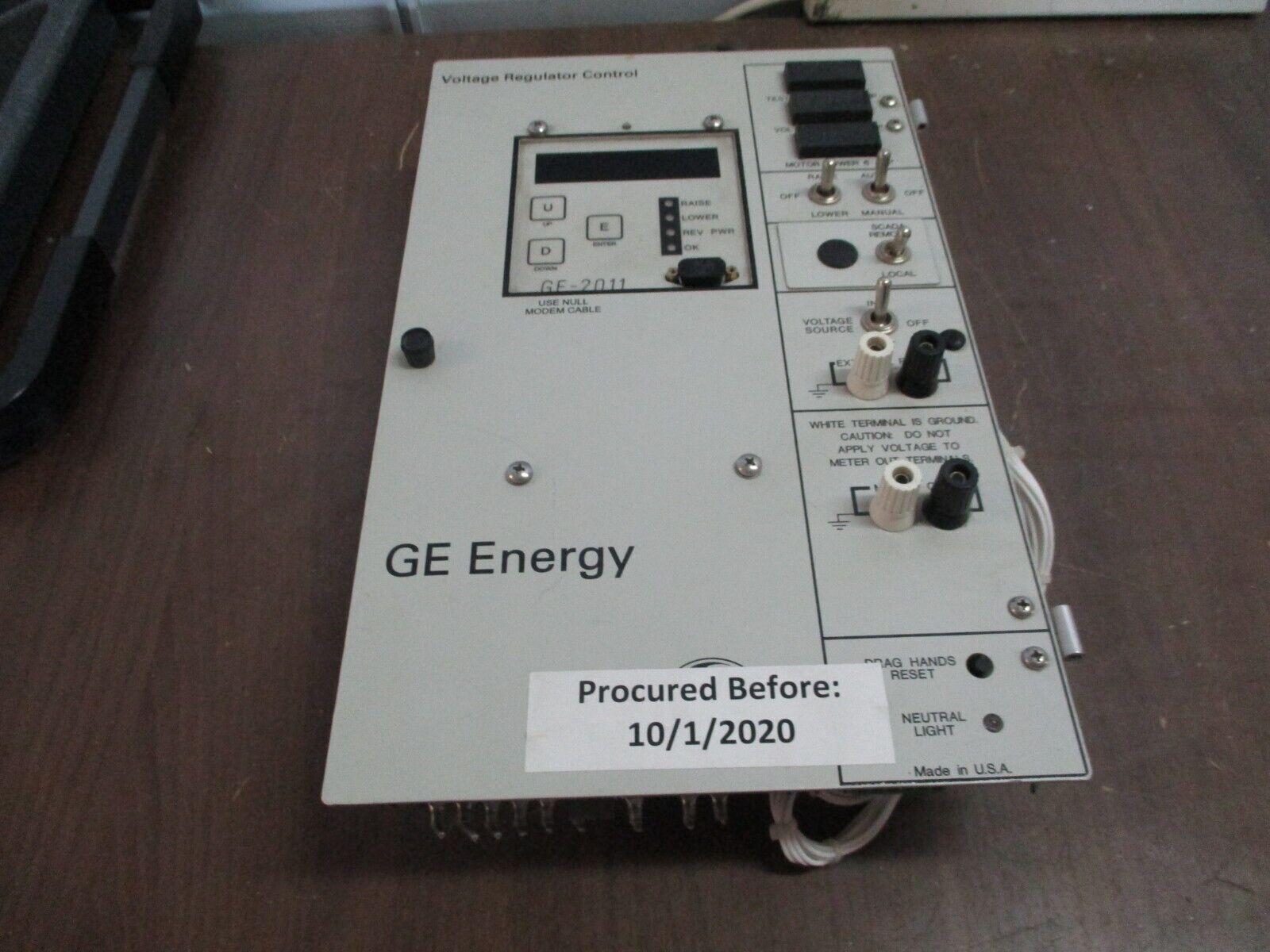 GE GE-2011 Voltage Regulator Control L208G10 F/W: D-0067 V07.08.17 60Hz Used