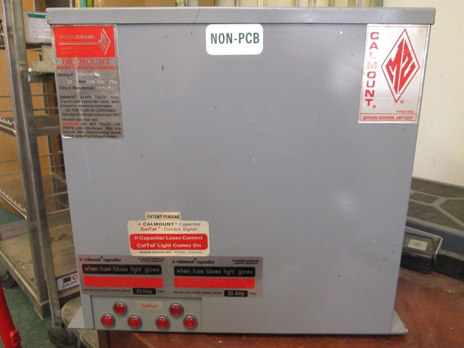 Calmount Drymount Power Capacitor KID43018-3 18 KVAR 480V 60Hz 3Ph Used