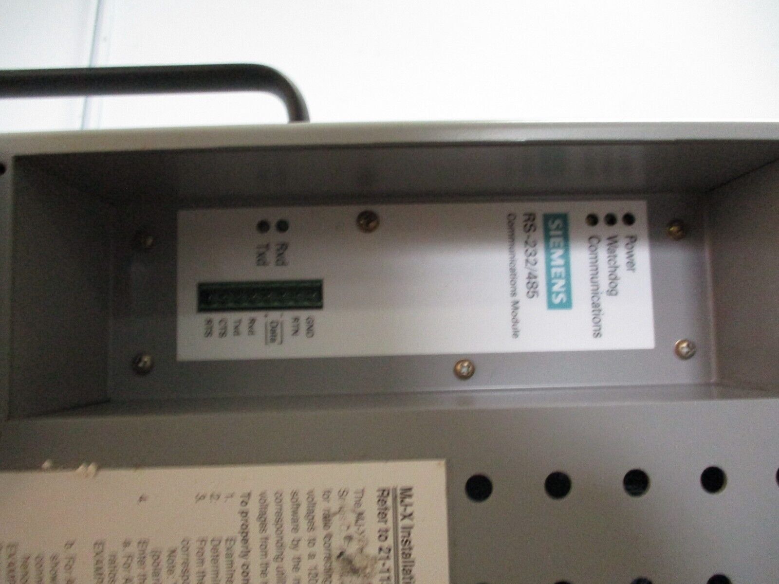 Siemens Accu/Stat MJ-X Voltage Regulator Control Panel S-64138 Used
