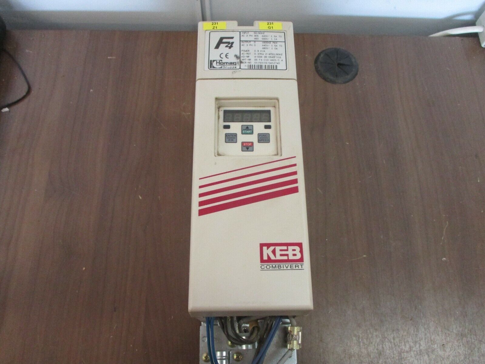 Homag KEB Combivert F4 AC Drive 05 F4 C1D-4A01/1.4 0.37kW/0.5HP 3Ph w/ Keypad
