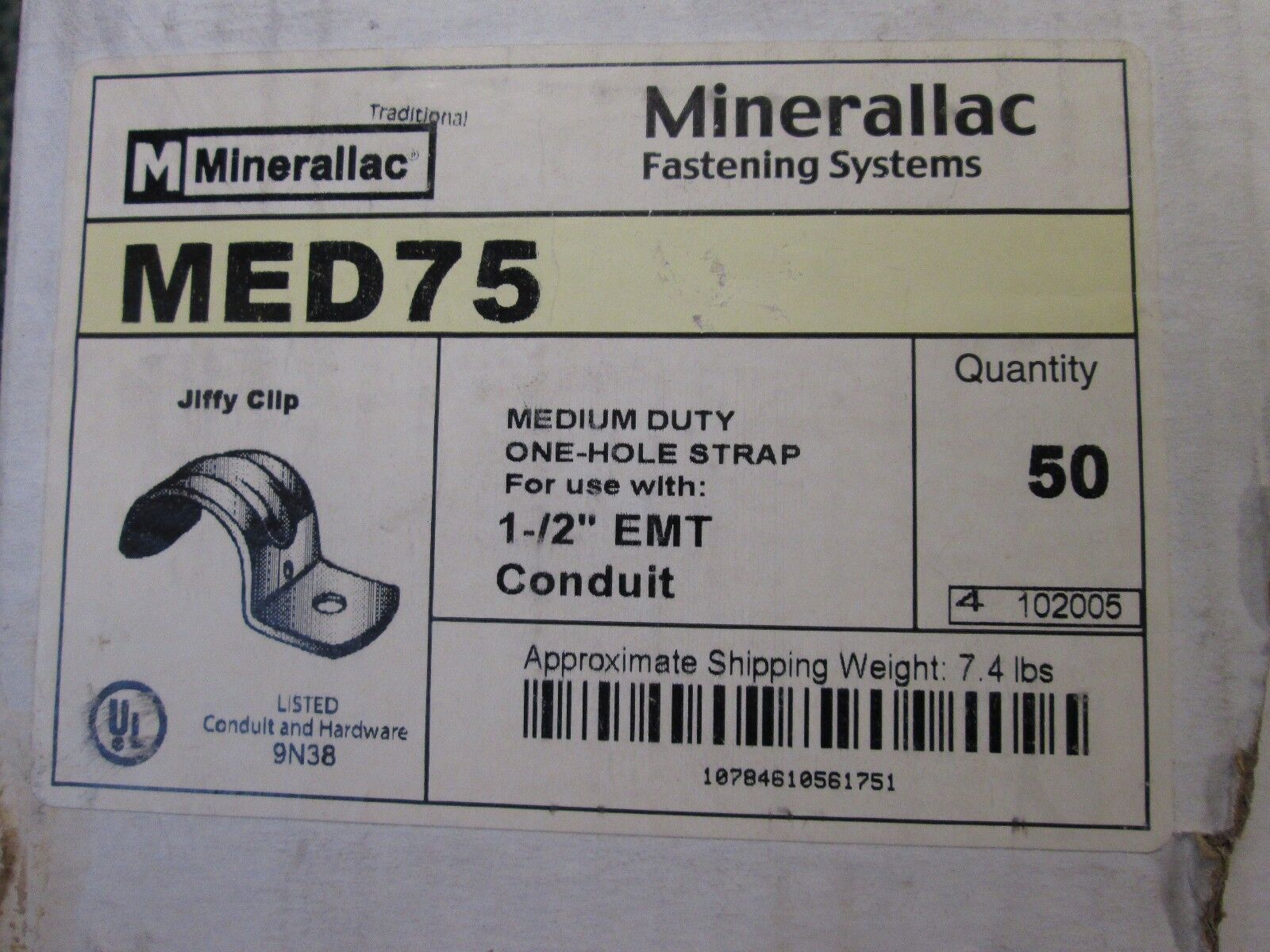 Minerallac Jiffy Clip MED75 Size 1-1/2" *Box of 50* New Surplus