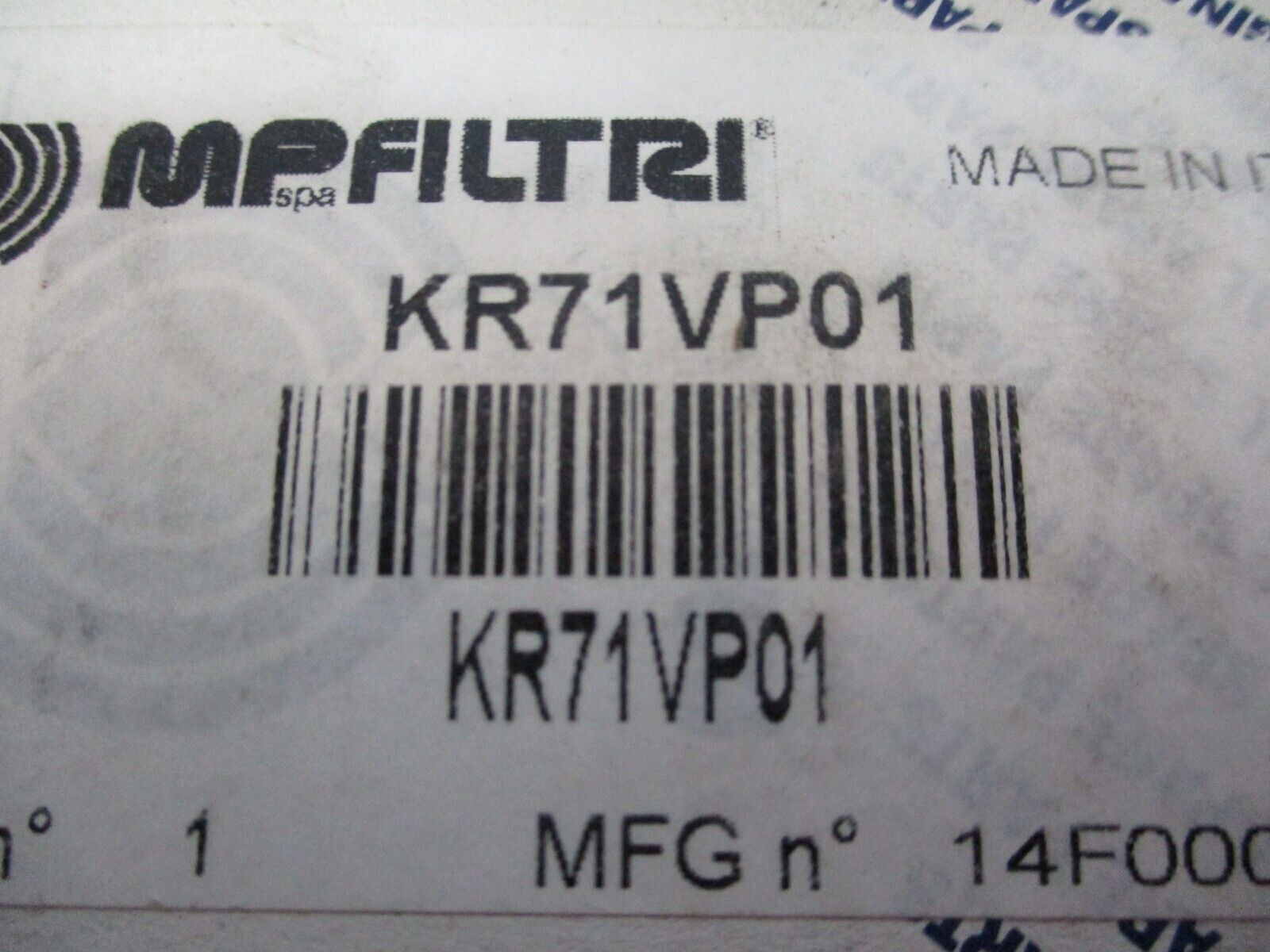 MP Filtri Vacuum Indicator KR71VP01 New Surplus
