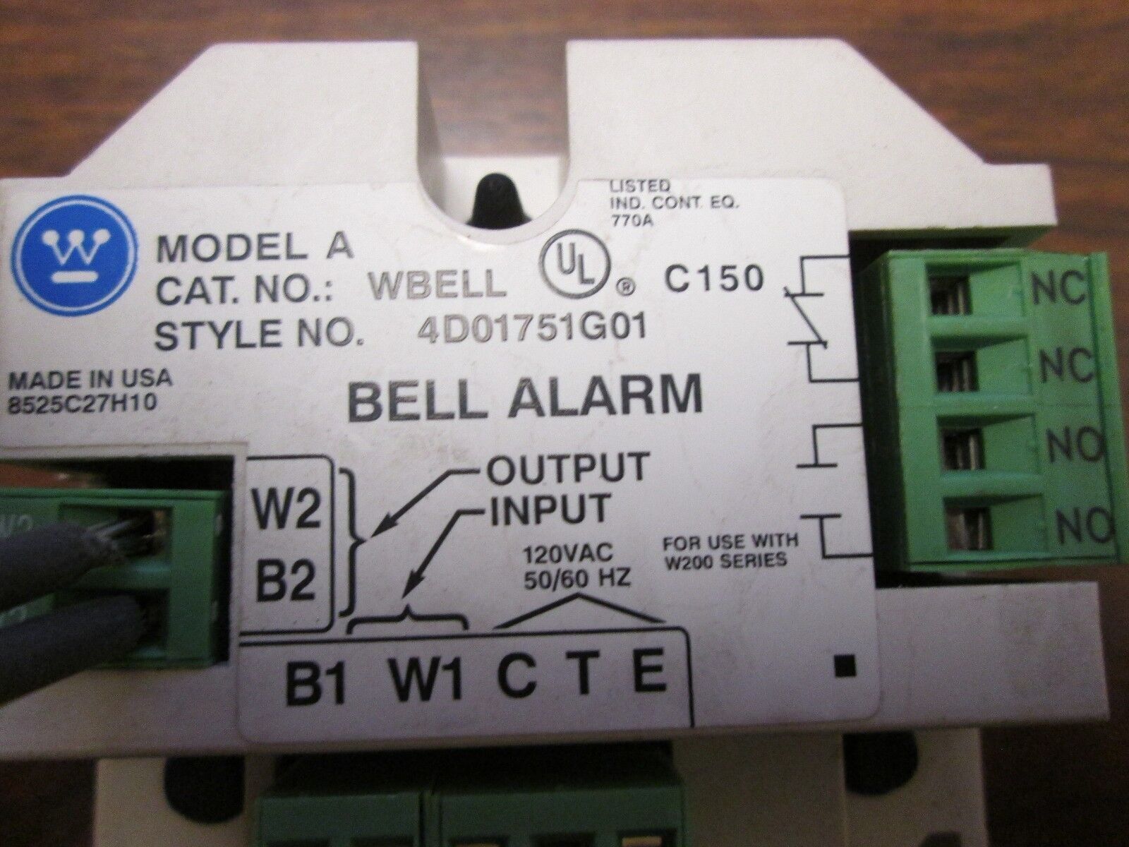 Westinghouse Bell Alarm 4D01751G01 Model A Wbell Used