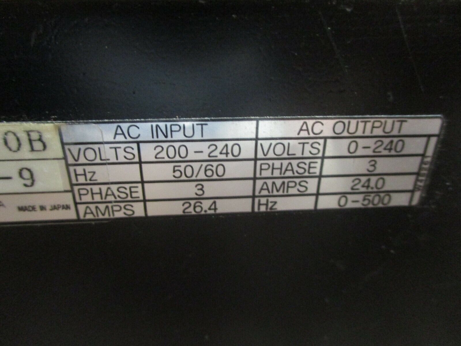 EMS AC Drive CIMR-55AS4-2020B 7.5HP 3Ph Used