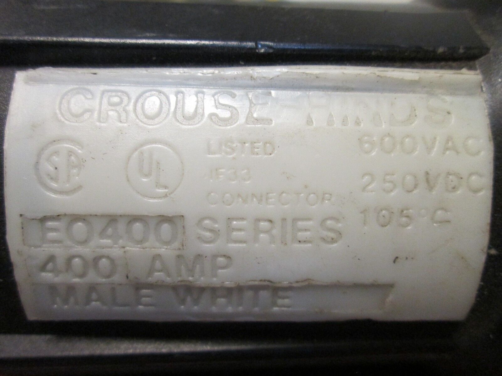 Crouse-Hinds Plug EO400 400A 600V White Used