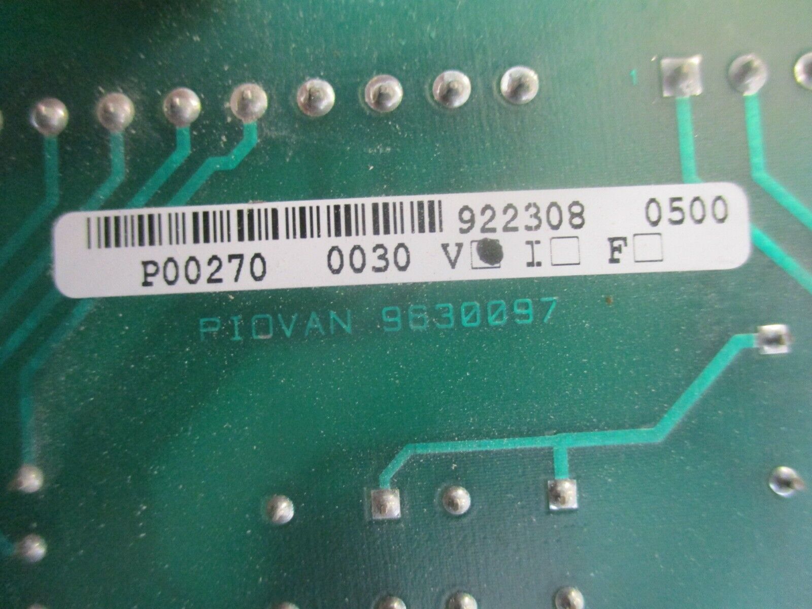 Piovan 9830097 Control Board P00270 0030 V Used