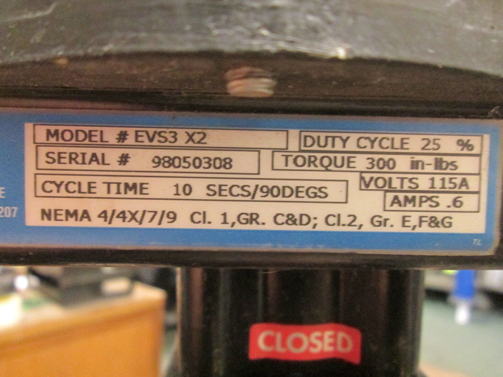 Hayward Actuating Ball Valve EVS3 X2 PVC Body Cycle Time: 10sec/90° 115V 0.6A