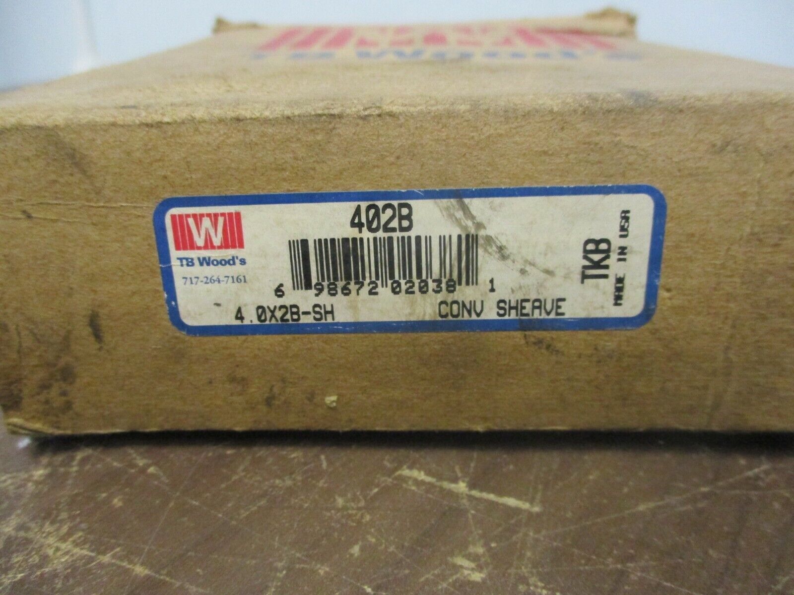 TB Wood's 402B Conv. Sheave 4.0X2B-SH New Surplus