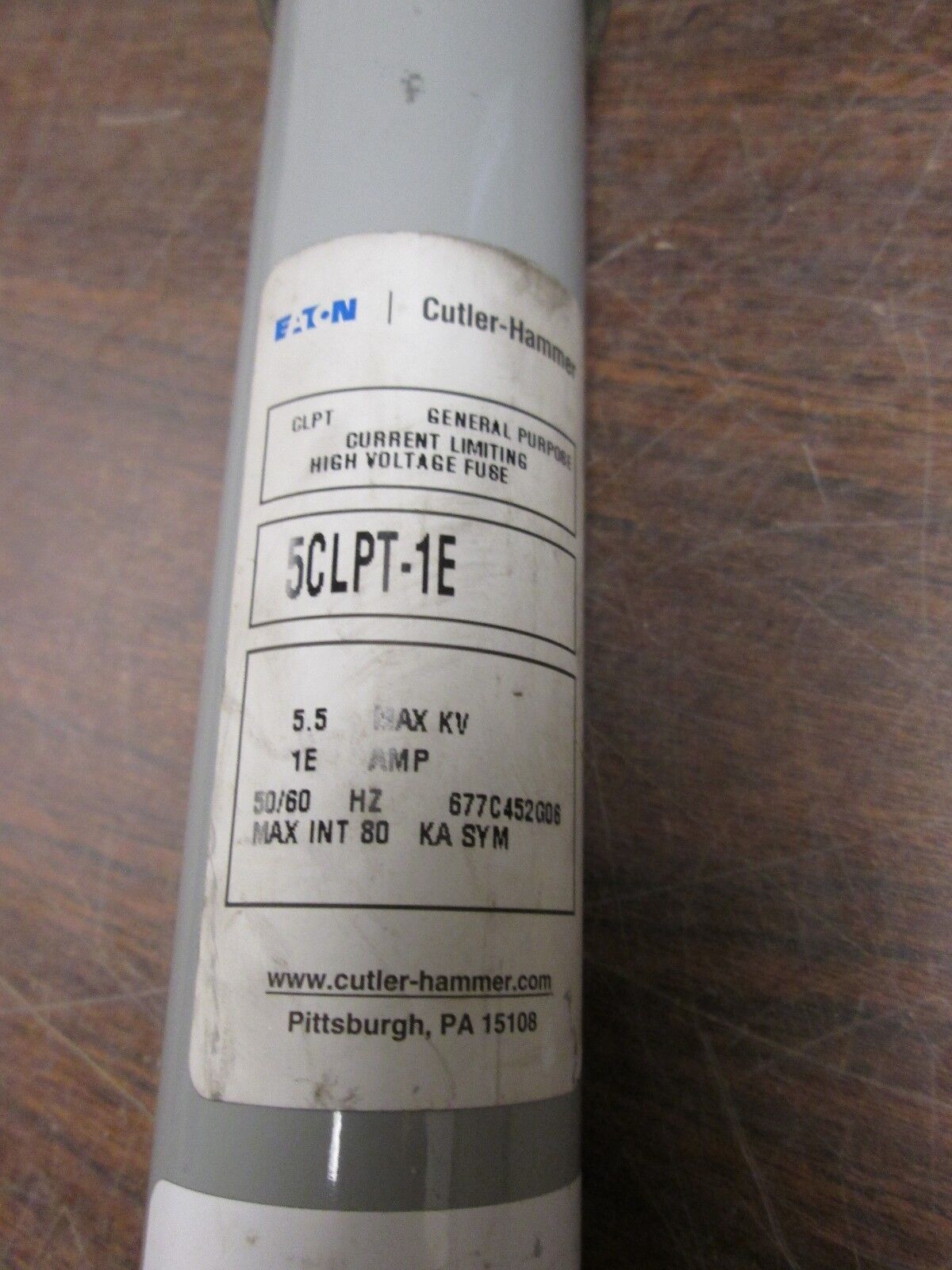 Cutler-Hammer High Voltage Fuse SCLPT-1E 5.5kV 1A 50/60Hz Used