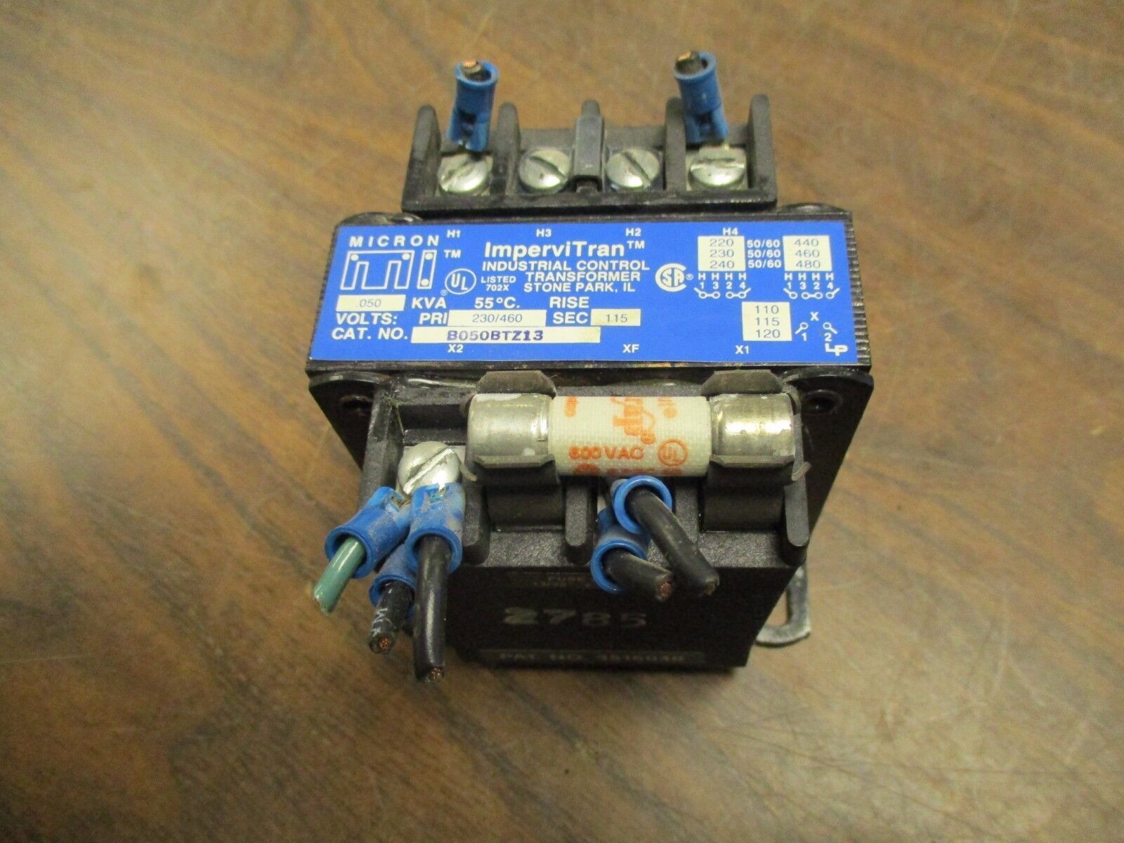 Micron ImperviTran Control Transformer B050BT213 0.050KVA Used