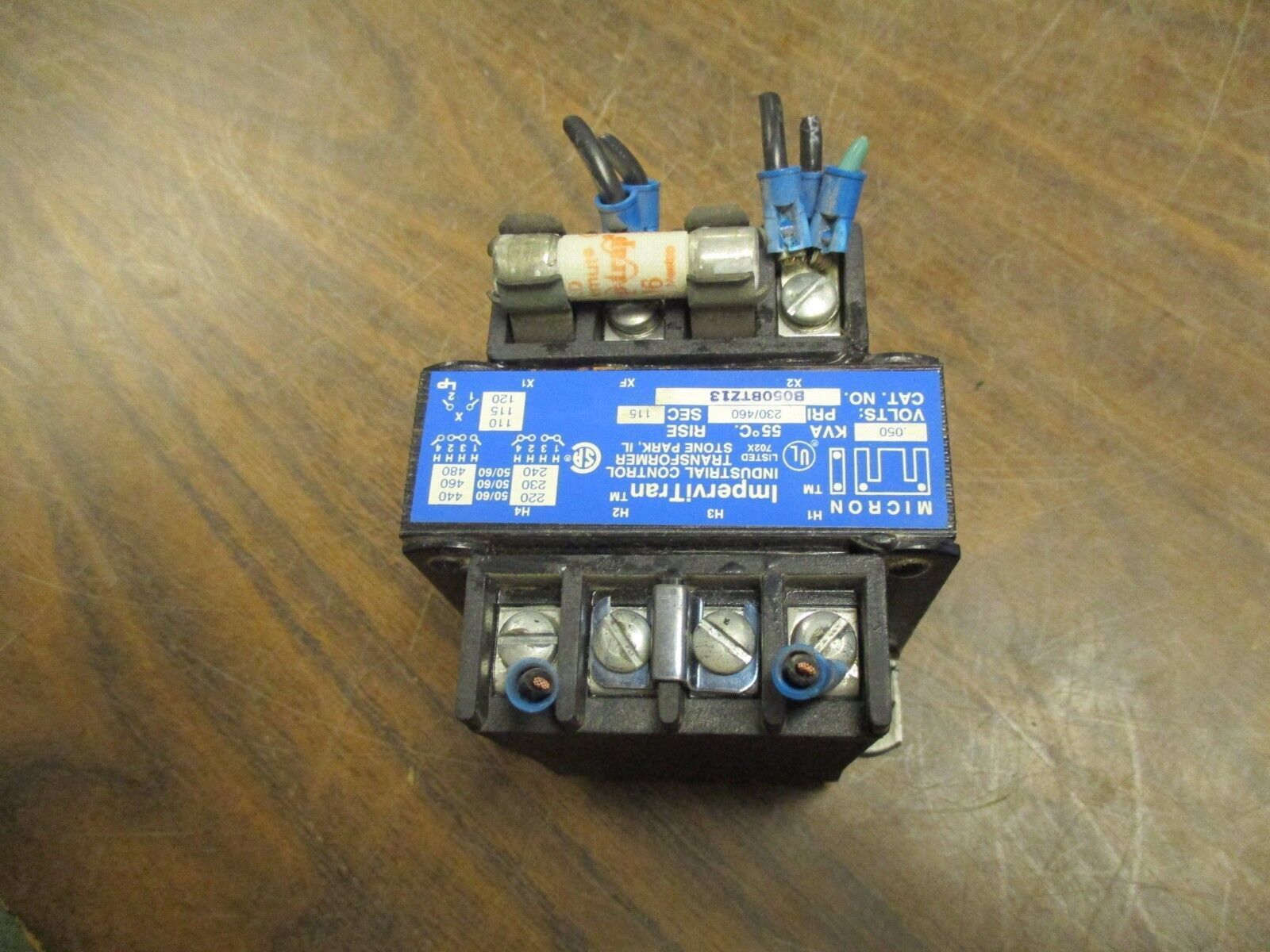 Micron ImperviTran Control Transformer B050BT213 0.050KVA Used