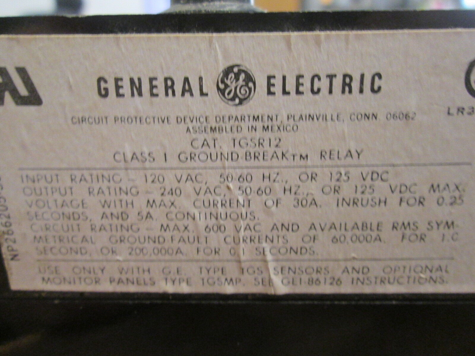 GE Ground Break System TGS0808/TGSR12/TGSMP Used