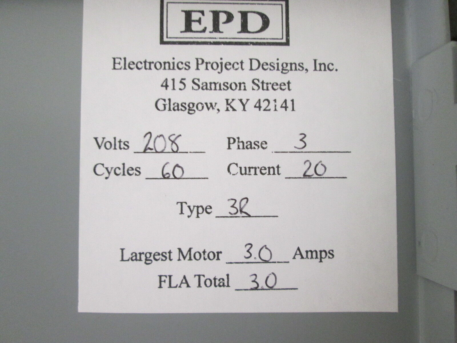 Carlo Gavazzi Enclosed Starter w/ Disconnect CGC-9A(D) Size 00 3R Enclosure