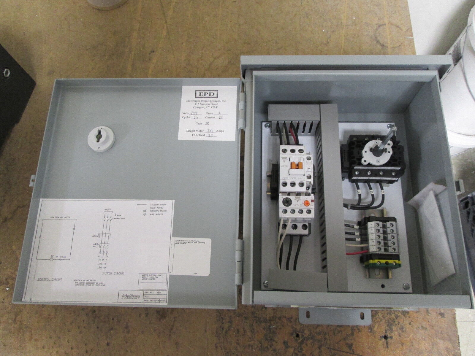 Carlo Gavazzi Enclosed Starter w/ Disconnect CGC-9A(D) Size 00 3R Enclosure
