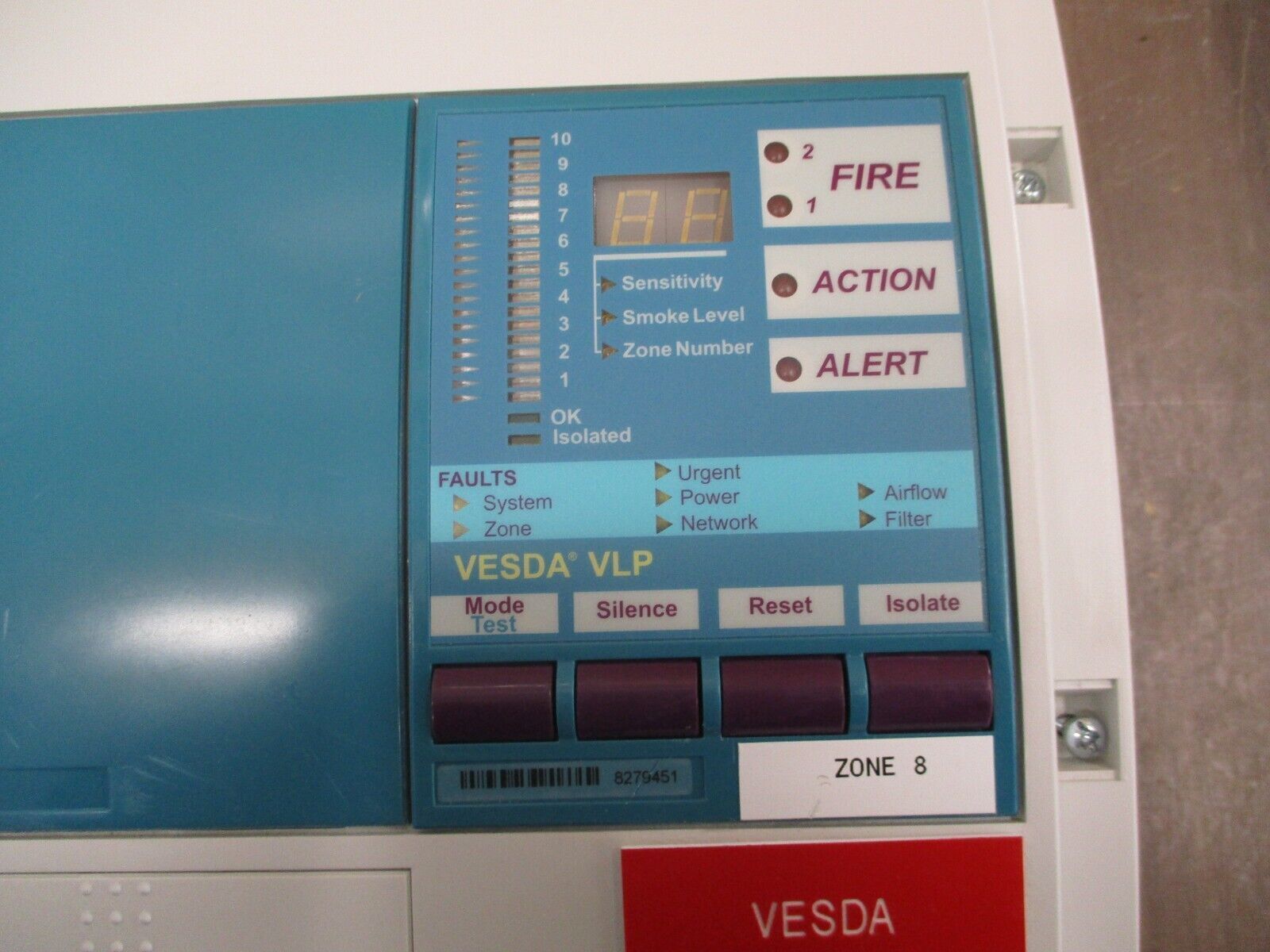 Xtralis Vesda VLP Aspirating Smoke Detector VLP-400 18-30VDC w/ Keypad Used
