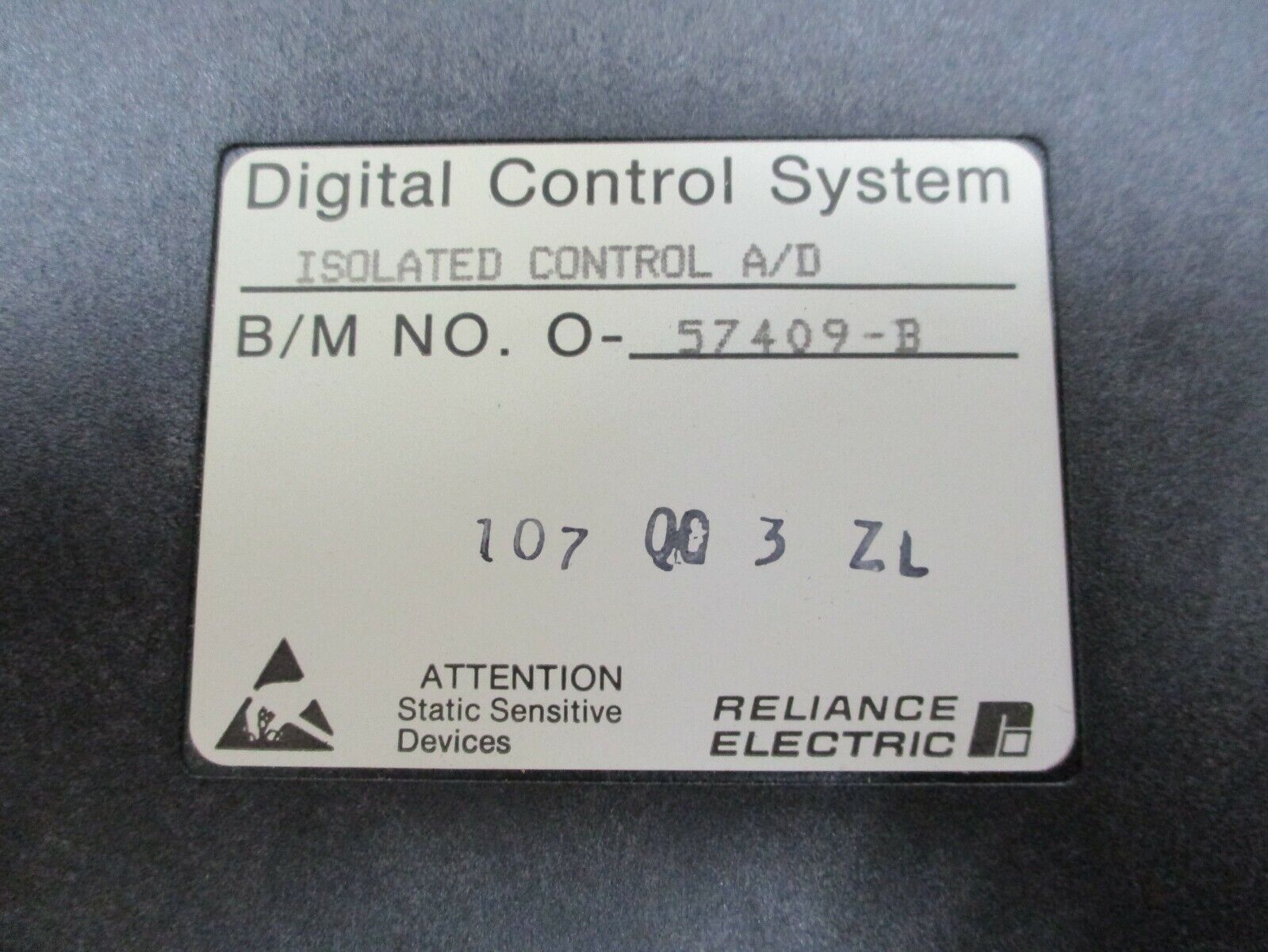 Reliance Electric Isolated Control A/D Module 57409 B/M: O-57409-B Used