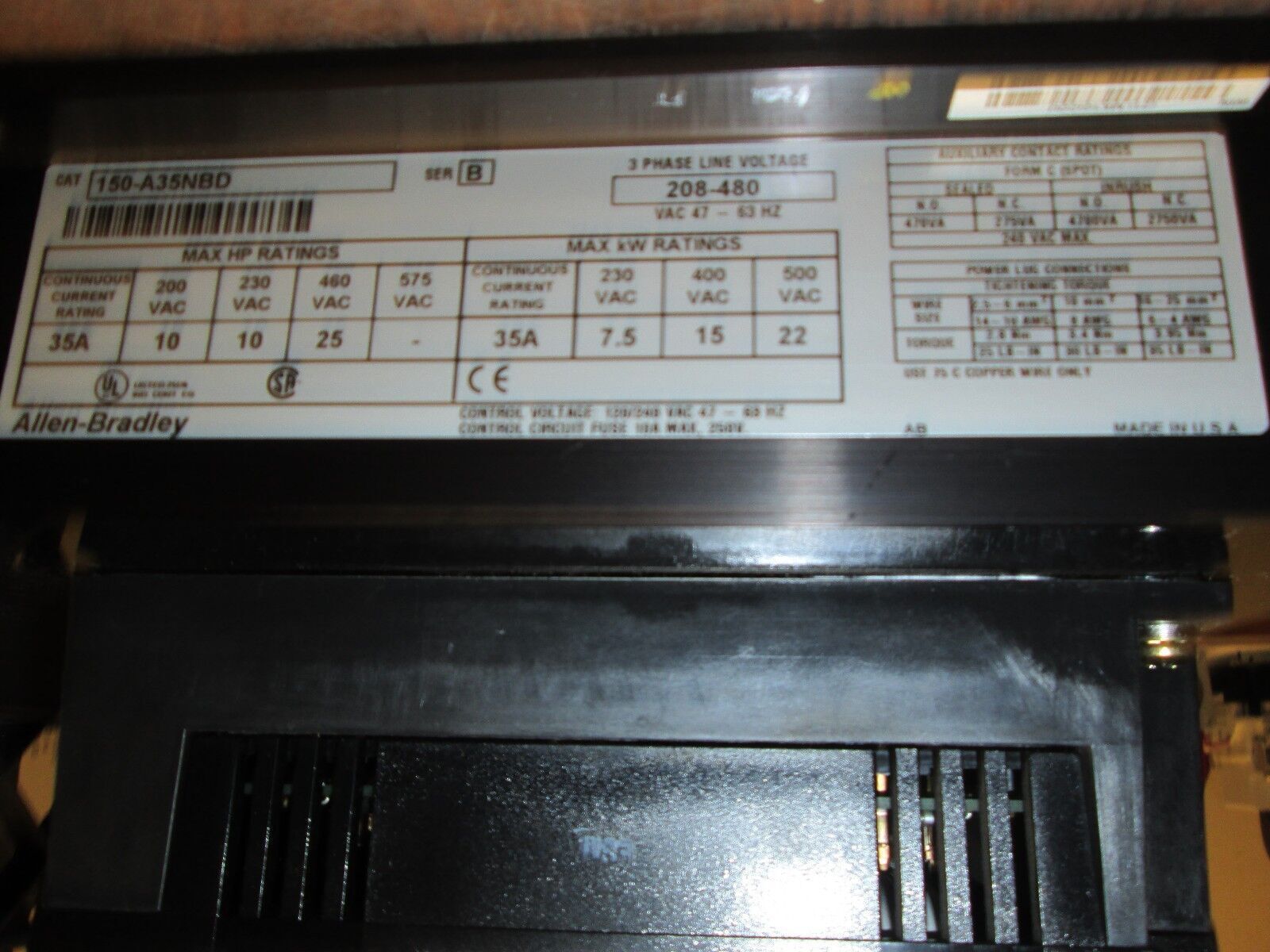 Allen-Bradley SMC Soft Start 150-A35NBD 35A Used