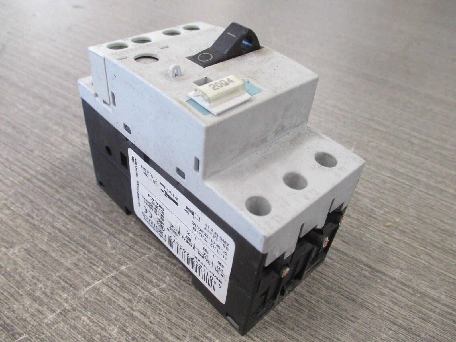 Siemens Sirius Manual Starter 3RV1011-0FA10 Trip: 0.35-0.5A Used