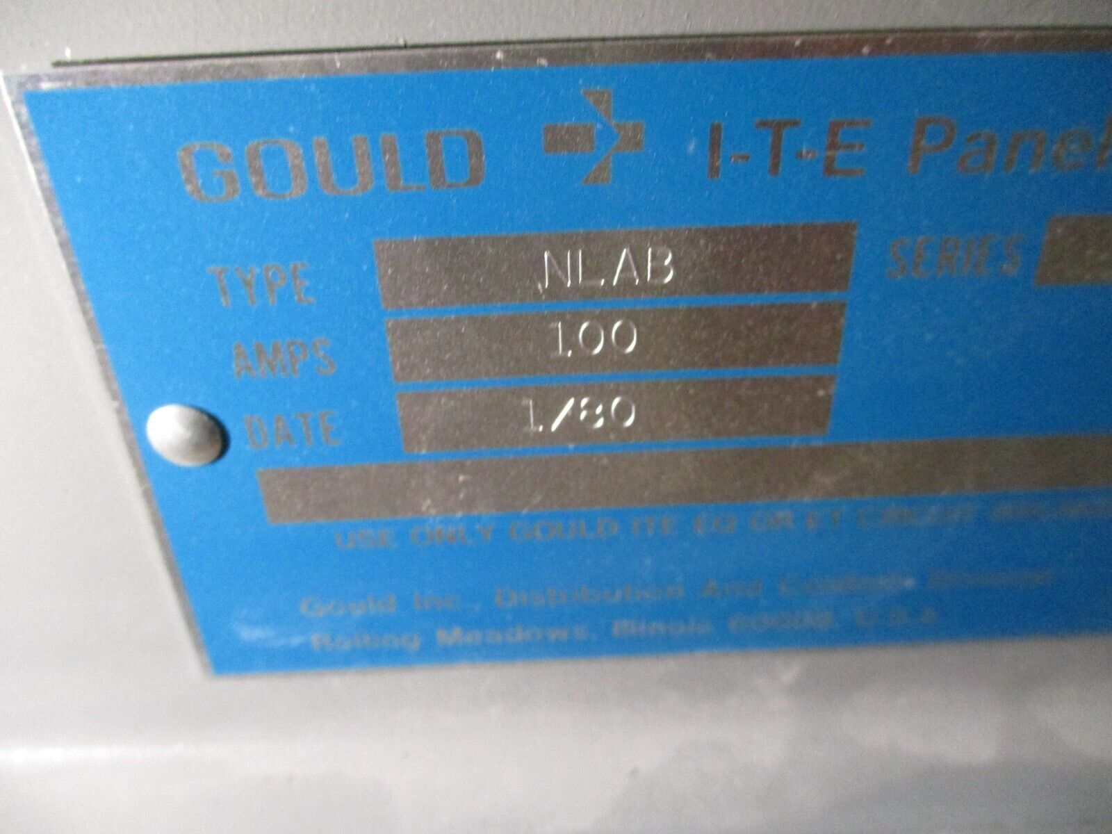 ITE Main Breaker Circuit Breaker Panel NLAB 100A Main 120/208V 3Ph 4W Used