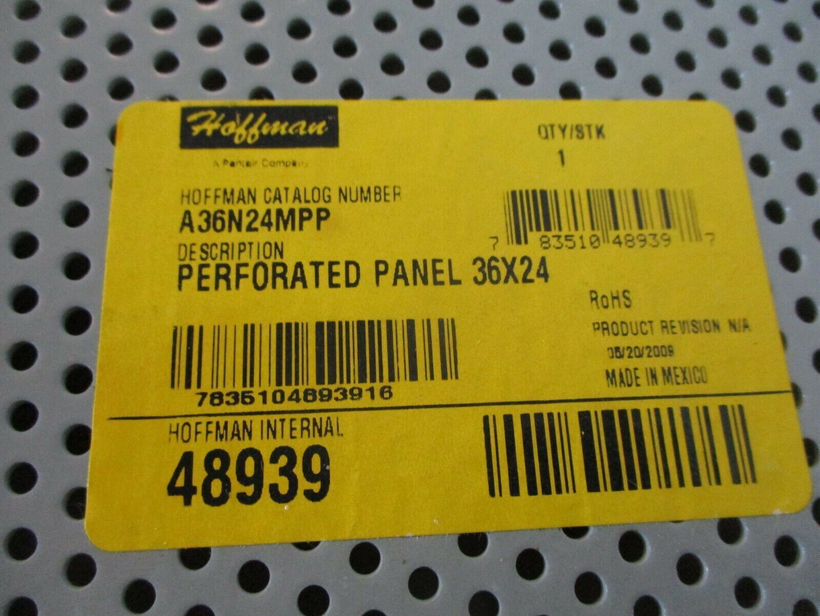 Hoffman Preforated Panel A36N24MPP Size: 36x24" *No Box* New Surplus