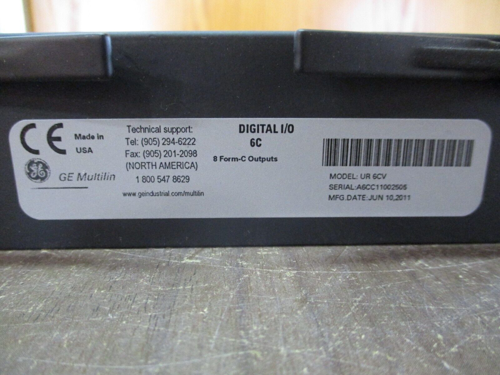 GE Multilin Digital I/O Module UR 6CV 8 Form-C Outputs Used