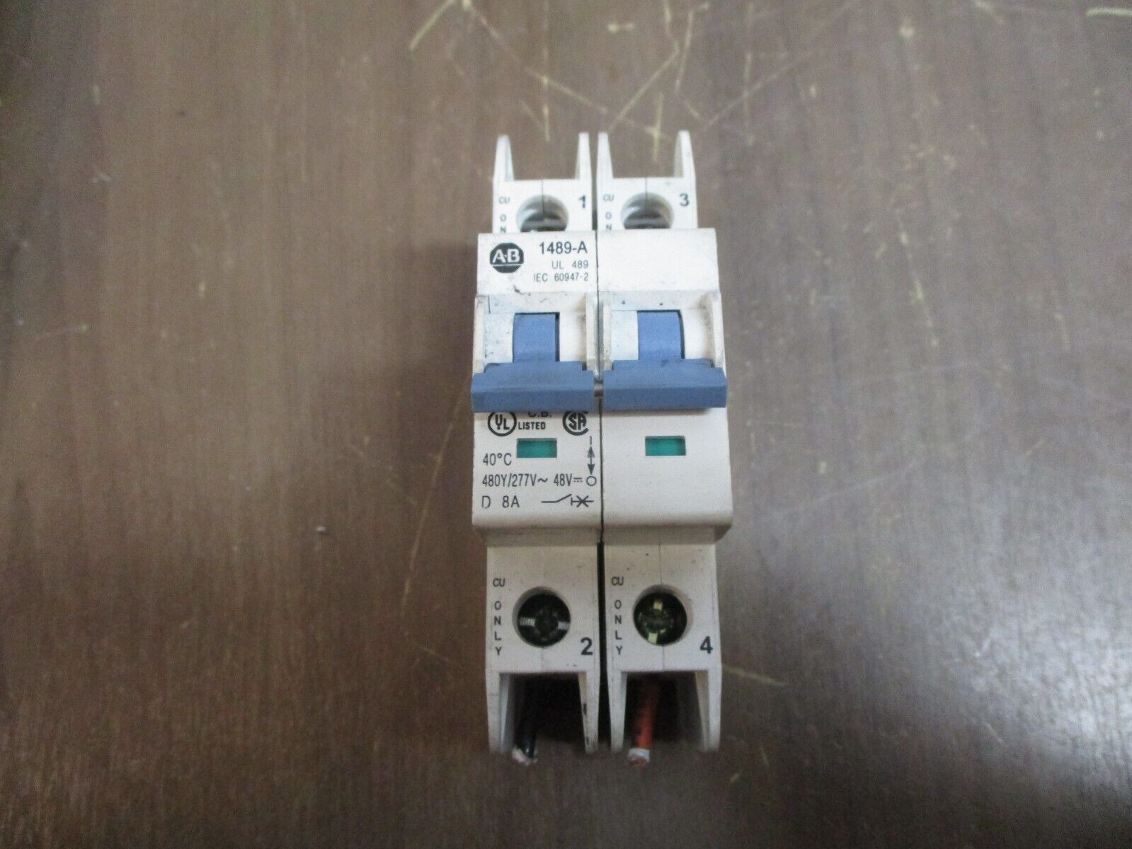 Allen-Bradley Circuit Breaker 1489-A2D080 8A 480Y/277V 2P Used