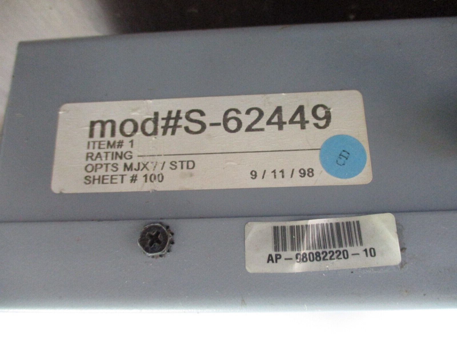 Siemens Accu/Stat MJ-X Voltage Regulator Control Panel S-62449 Used