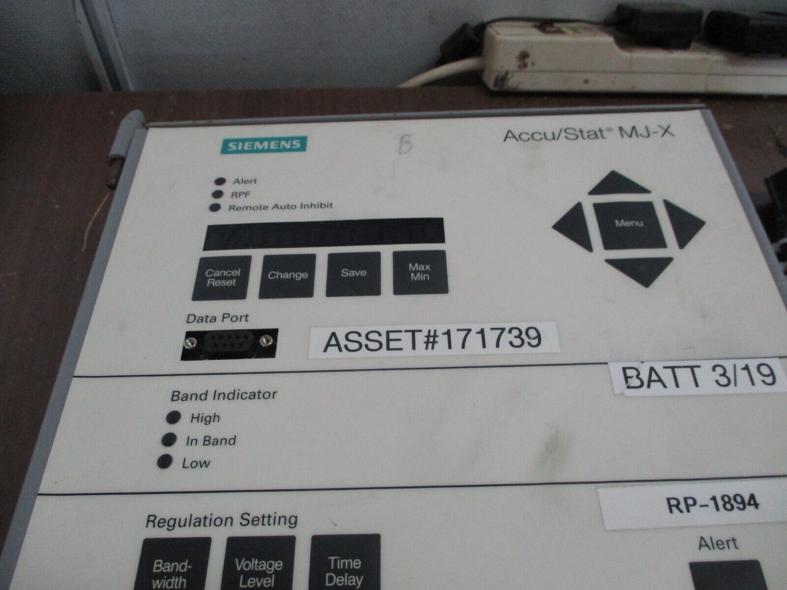 Siemens Accu/Stat MJ-X Voltage Regulator Control Panel S-62449 Used
