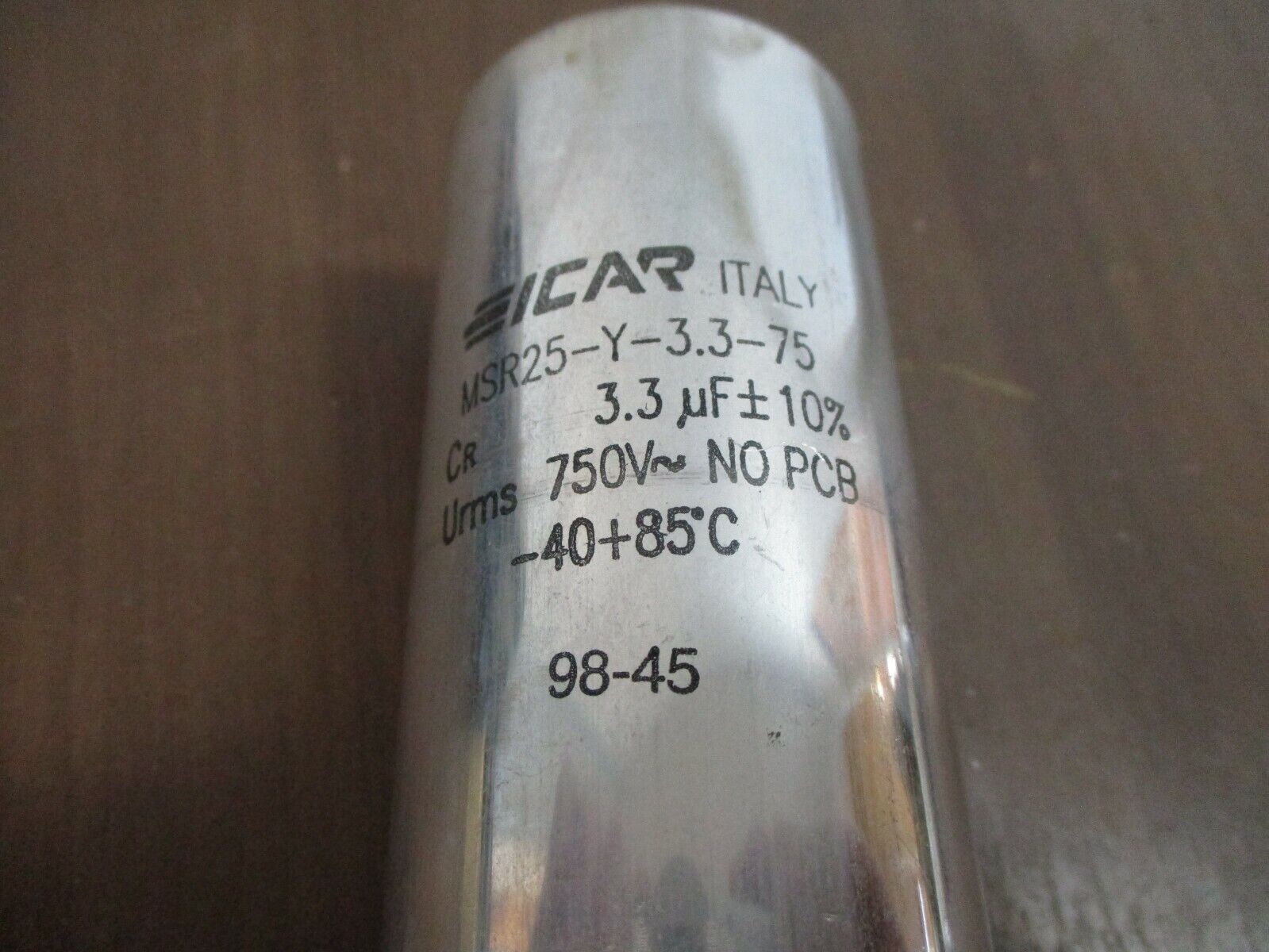ICAR Capacitor MSR25-Y-3.3-75 3.3uF 750V *Lot of 3* Used