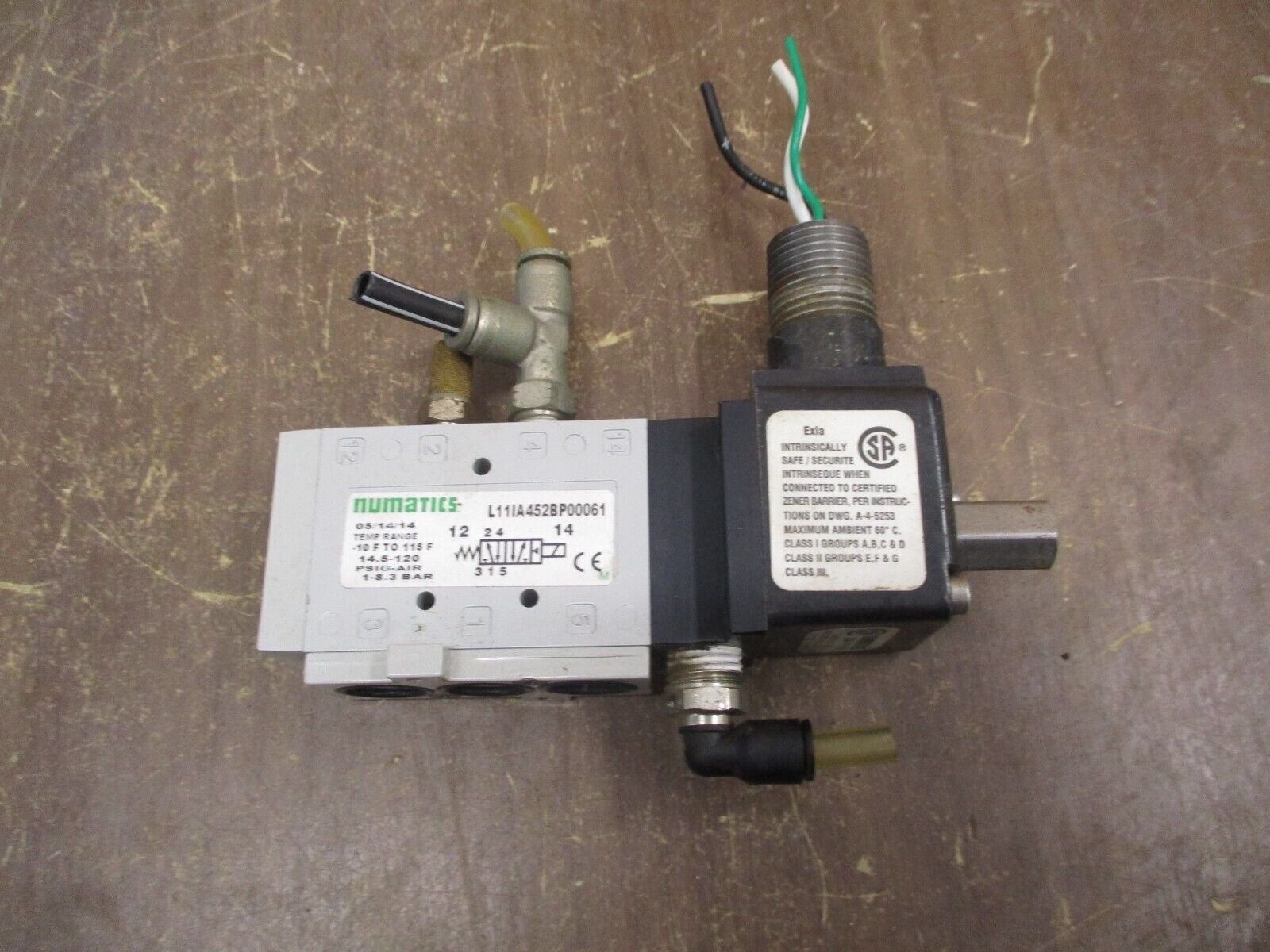 Numatics Solenoid Air Control Valve L11IA452BP00061 14.5-120PSIG -10-115°F Used