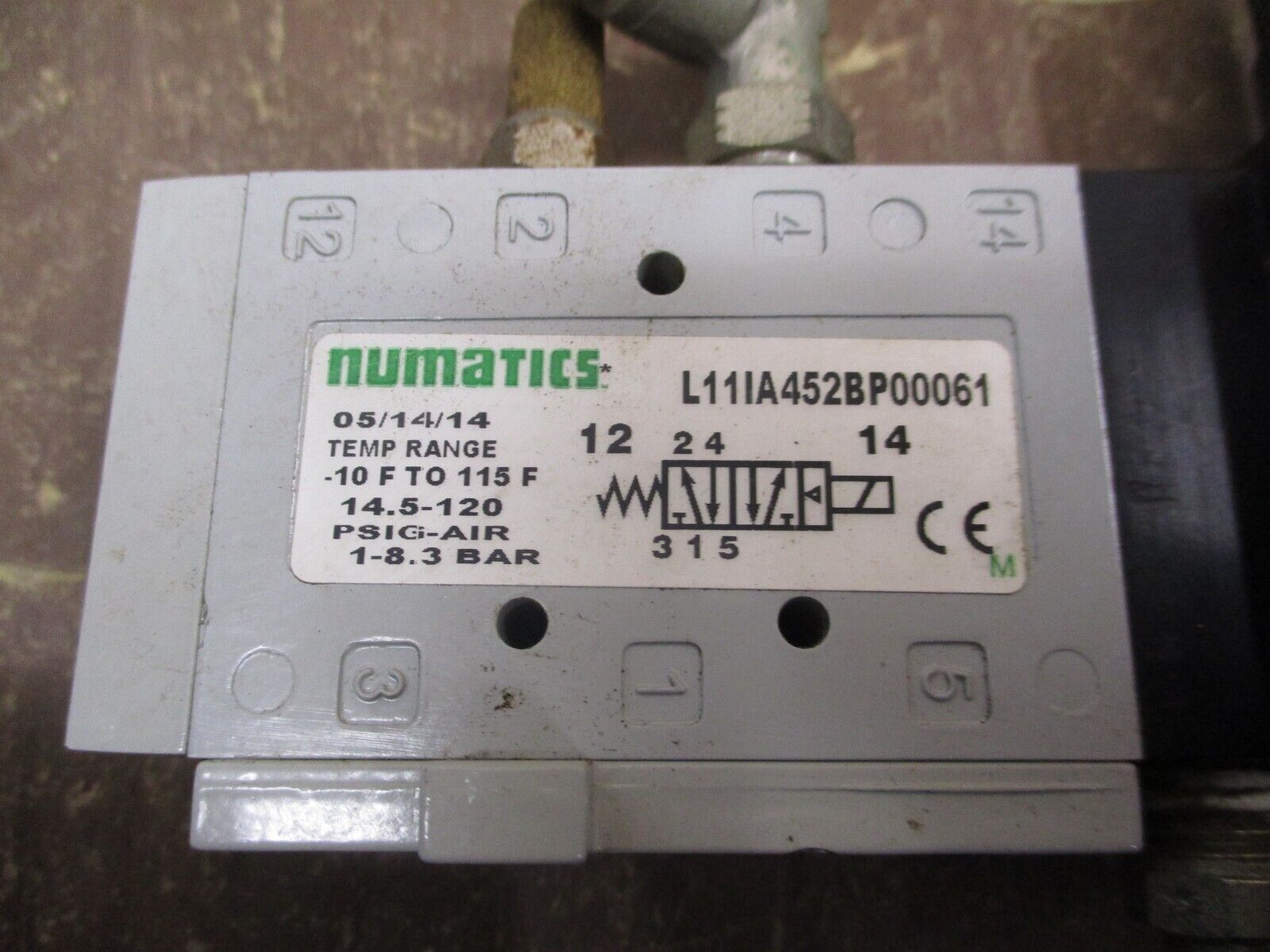 Numatics Solenoid Air Control Valve L11IA452BP00061 14.5-120PSIG -10-115°F Used