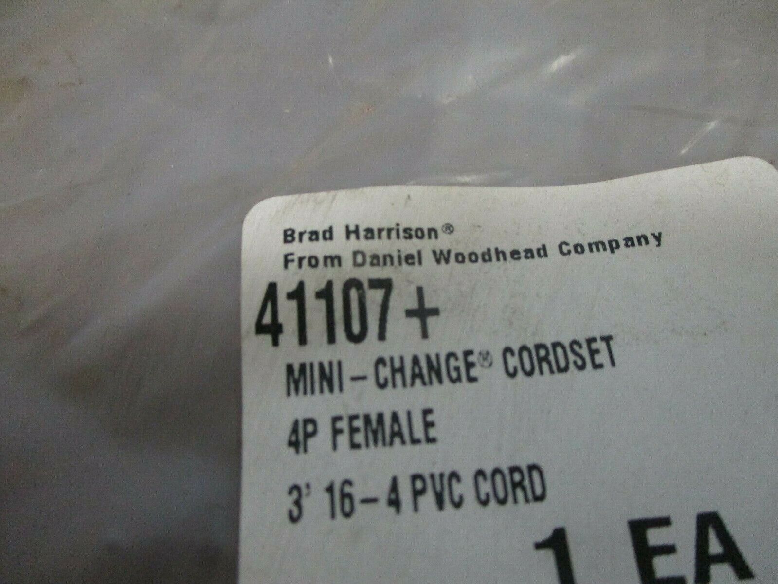 Daniel Woodhead Brad Harrison Mini-Change Cord Set 41107+ 4P Female 3'