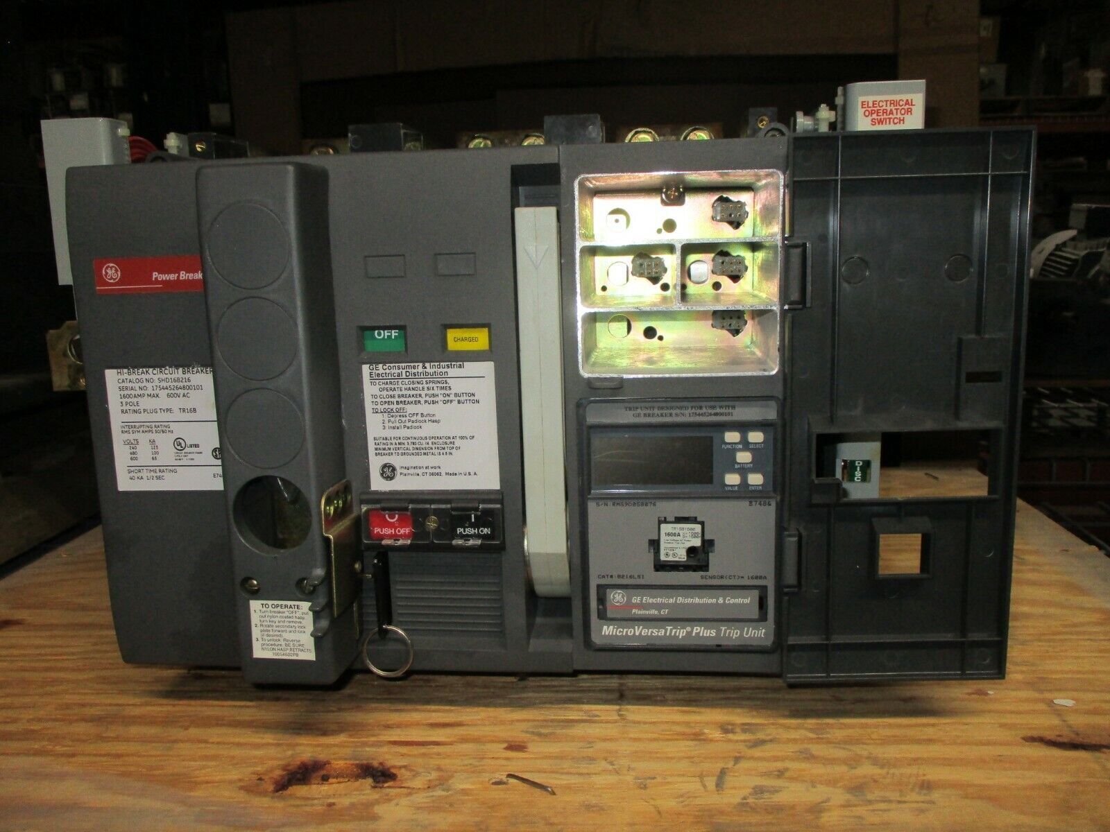 GE Hi-Break Circuit Breaker SHD16B216 1600A 240/480/600V 3P New Surplus